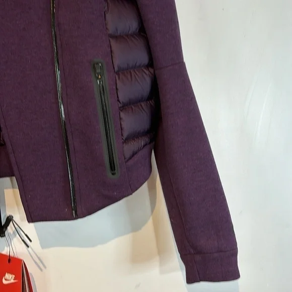 Nike Tech Womens Aeroloft 800 down-fill fleece purple Moto jacket medium BNWT - Picture 9 of 14